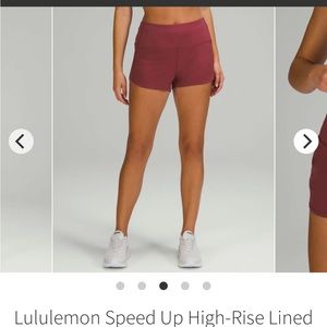 Size 6 Lululemon Speed Up Shorts 4” inseam NWT